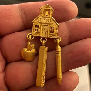 J.J. Schoolhouse Brooch with Charms